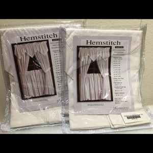 2 New Hemstitch Handkerchief Valance 48x15 3 Piece